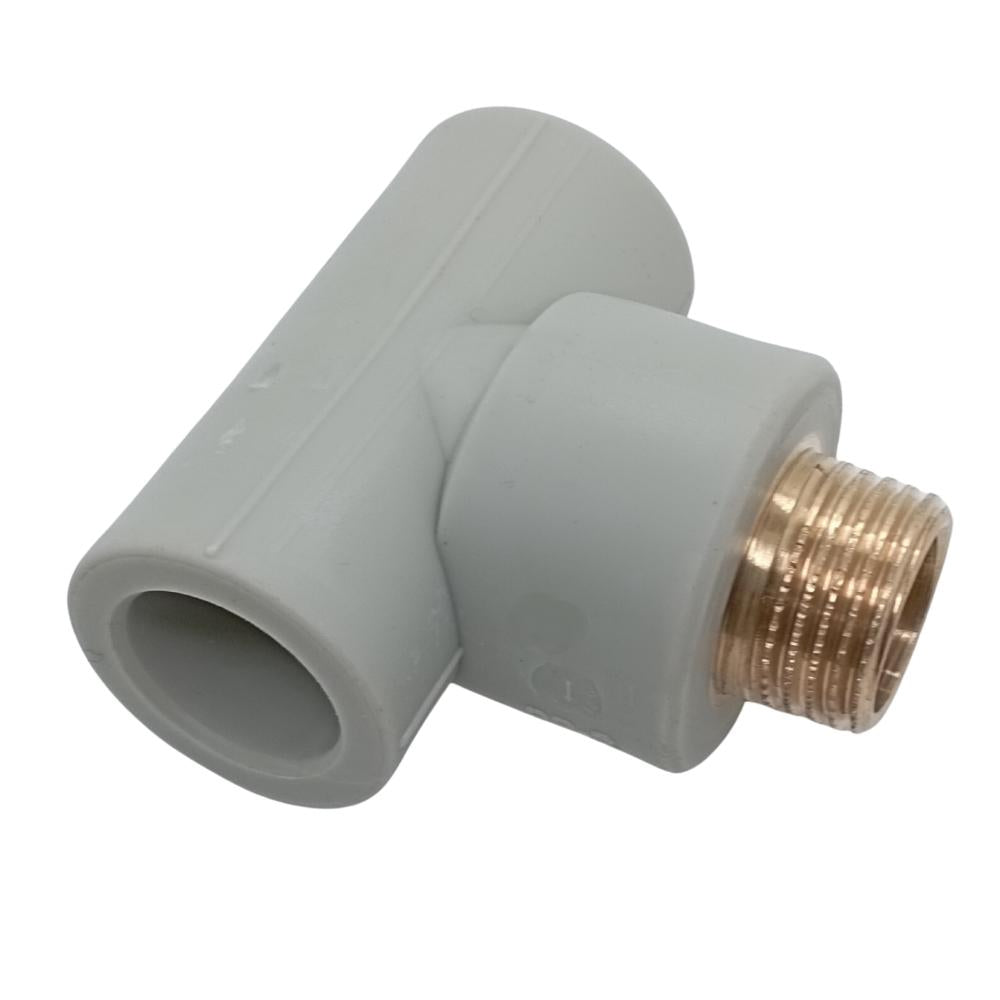 PPR Fittings: T-Stück mit AG Rohr Schweißtechnik PP-R Rohrfitting Polypropylen Fitting geeignet für Trinkwasser mit Außengewinde