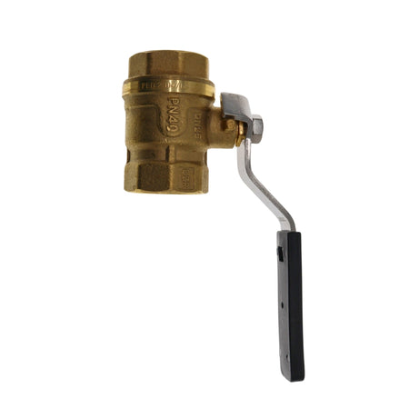 Kugelhahn 1" IG/IG, mit Hebel und Fenster, mit Stopfbuchse und dynamischer Dichtung, Messing Ventil für Trinkwasser, Antikalk-Kugelhähne, PN 40 bar