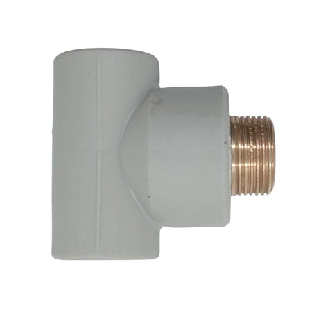 PPR Fittings: T-Stück mit AG Rohr Schweißtechnik PP-R Rohrfitting Polypropylen Fitting geeignet für Trinkwasser mit Außengewinde