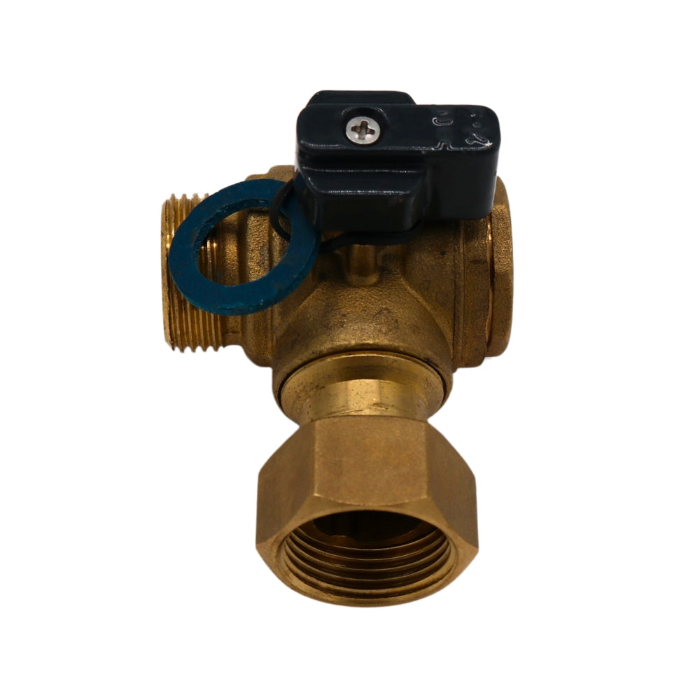 Eck-Kugelhahn 3/4" zum Anschluss eines Gas-Kessels, Eckkugelhahn für Wandkessel, mit Antikalkfilter und Rückschlagventil