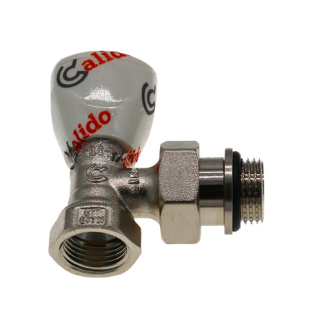 Heizkörperventil 1/2″, Vorlauf, Eck, mit O-Ring, Nickel, PN 16