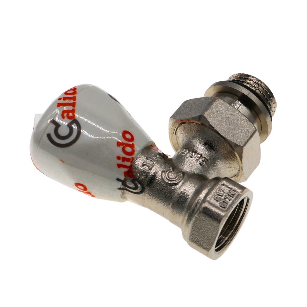 Heizkörperventil 1/2″, Vorlauf, Eck, mit O-Ring, Nickel