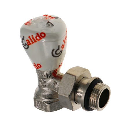 Heizkörperventil 1/2″, Vorlauf, Eck, mit O-Ring, Nickel, PN 16