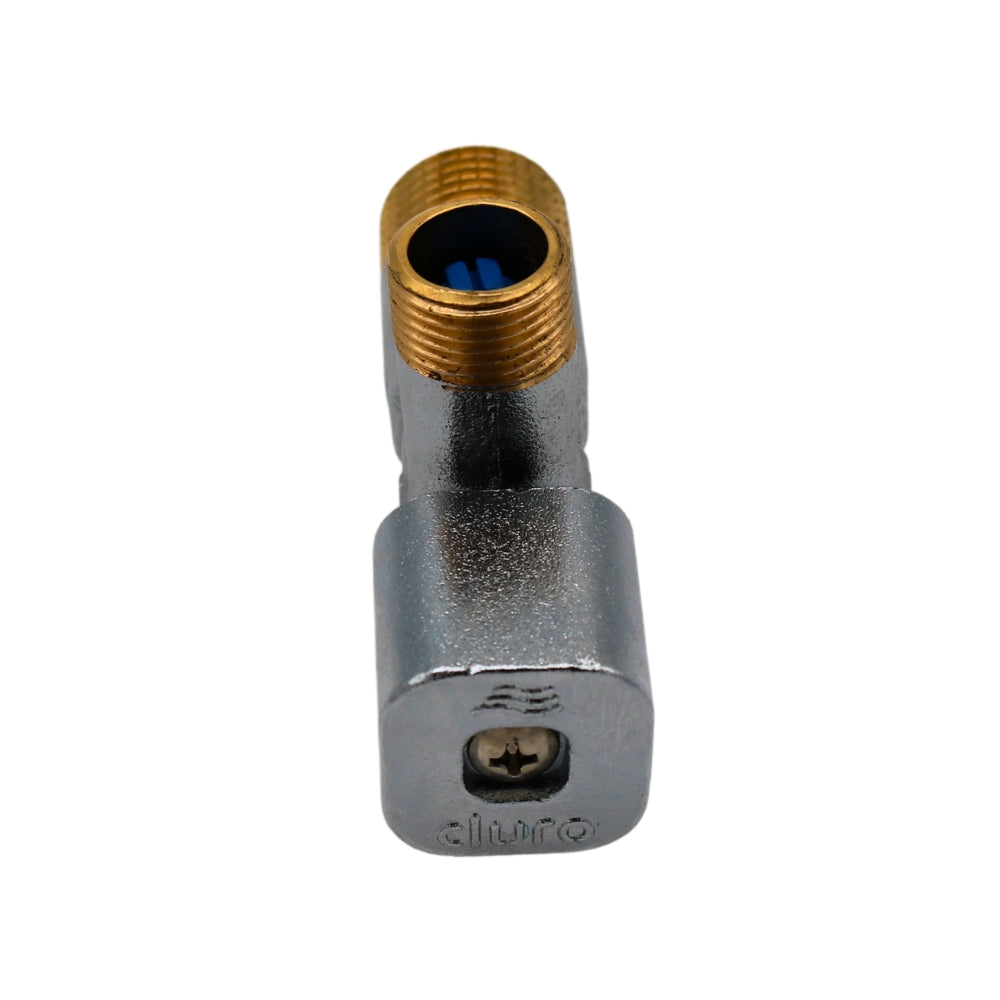 Eckventil mit Filter und Steinschutz kugelgestrahlt verchromt Messing Trinkwasser geeignet 16 bar