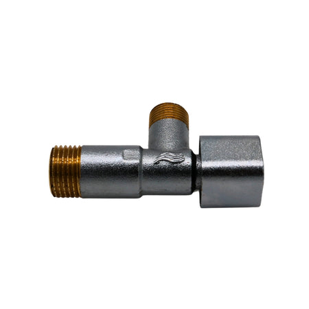 Eckventil mit Filter und Steinschutz kugelgestrahlt verchromt Messing Trinkwasser geeignet 16 bar