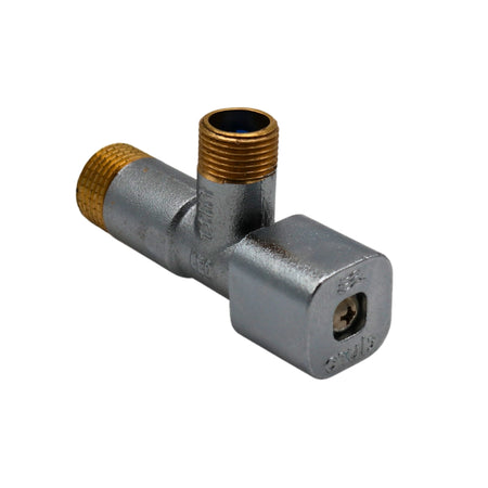 Eckventil mit Filter und Steinschutz kugelgestrahlt verchromt Messing Trinkwasser geeignet 16 bar