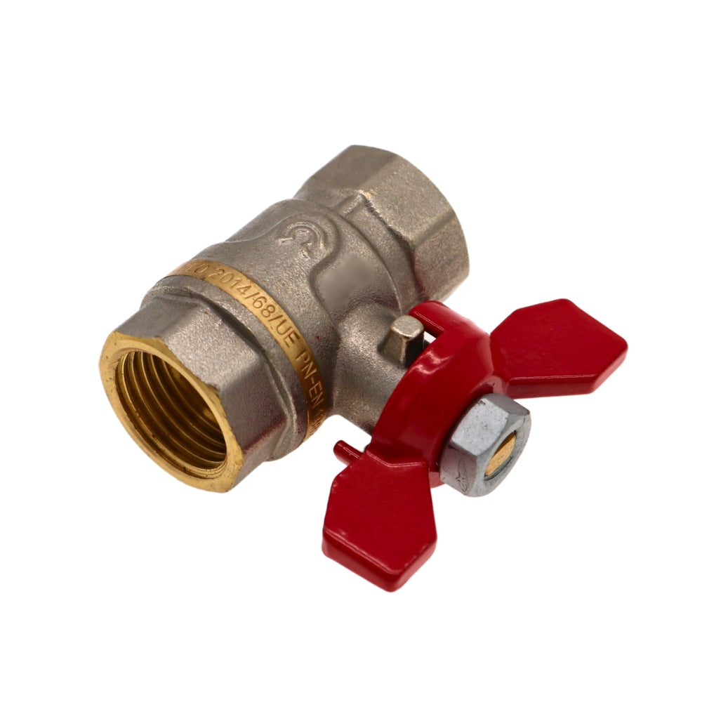 Kugelhahn 1/2" IG/IG , mit Stopfbuchse, dynamische Dichtung, Flügelgriff