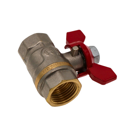 Kugelhahn 1/2" IG/IG , mit Stopfbuchse, dynamische Dichtung, Flügelgriff