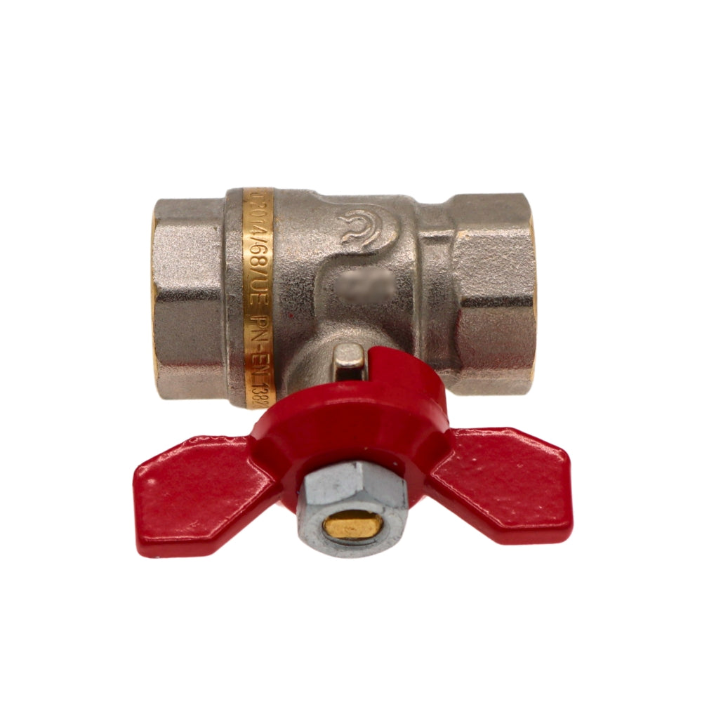 Kugelhahn 1/2" IG/IG , mit Stopfbuchse, dynamische Dichtung, Flügelgriff