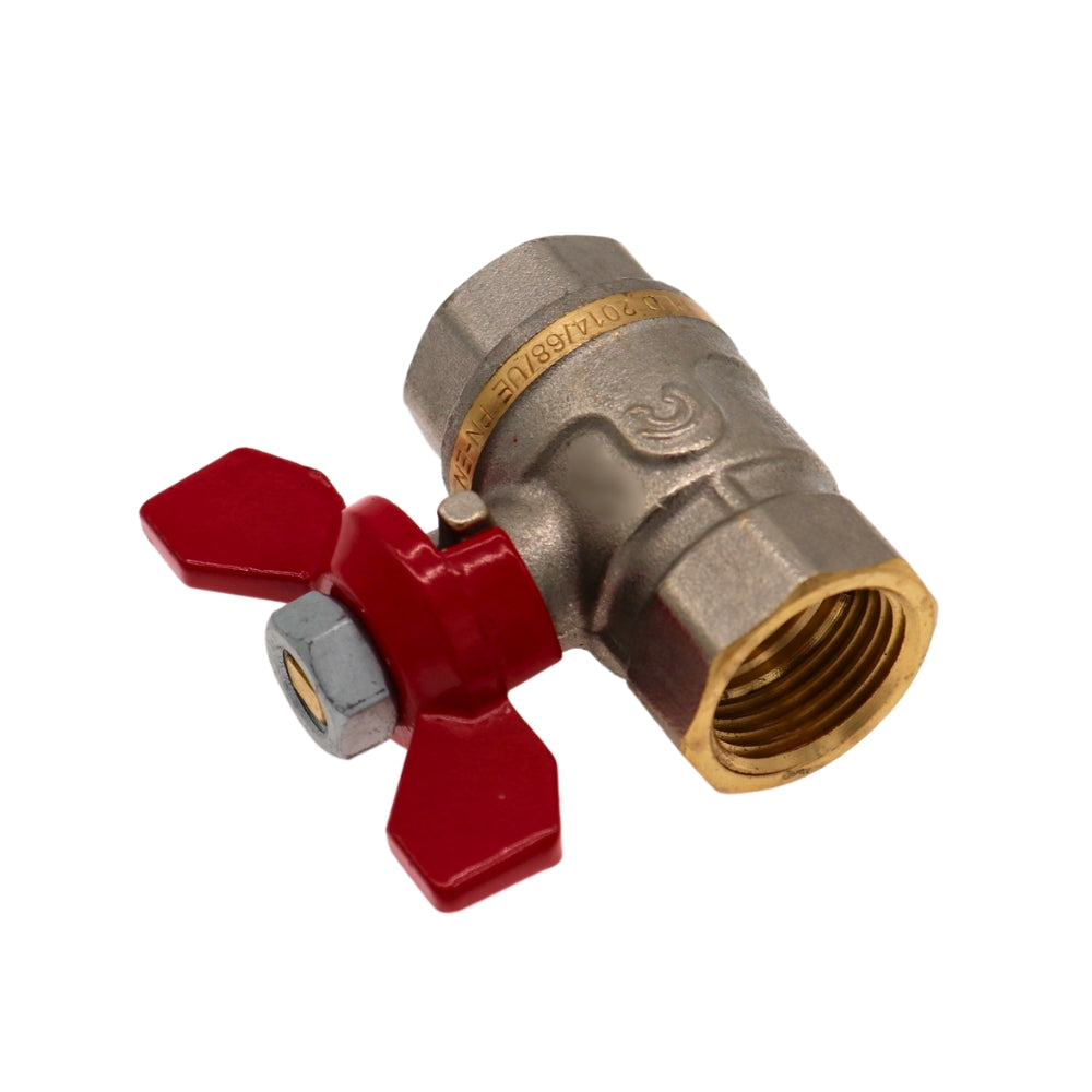 Kugelhahn 1/2" IG/IG , mit Stopfbuchse, dynamische Dichtung, Flügelgriff