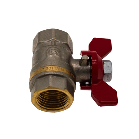 Kugelhahn 1/2" IG/IG , mit Stopfbuchse, dynamische Dichtung, Flügelgriff