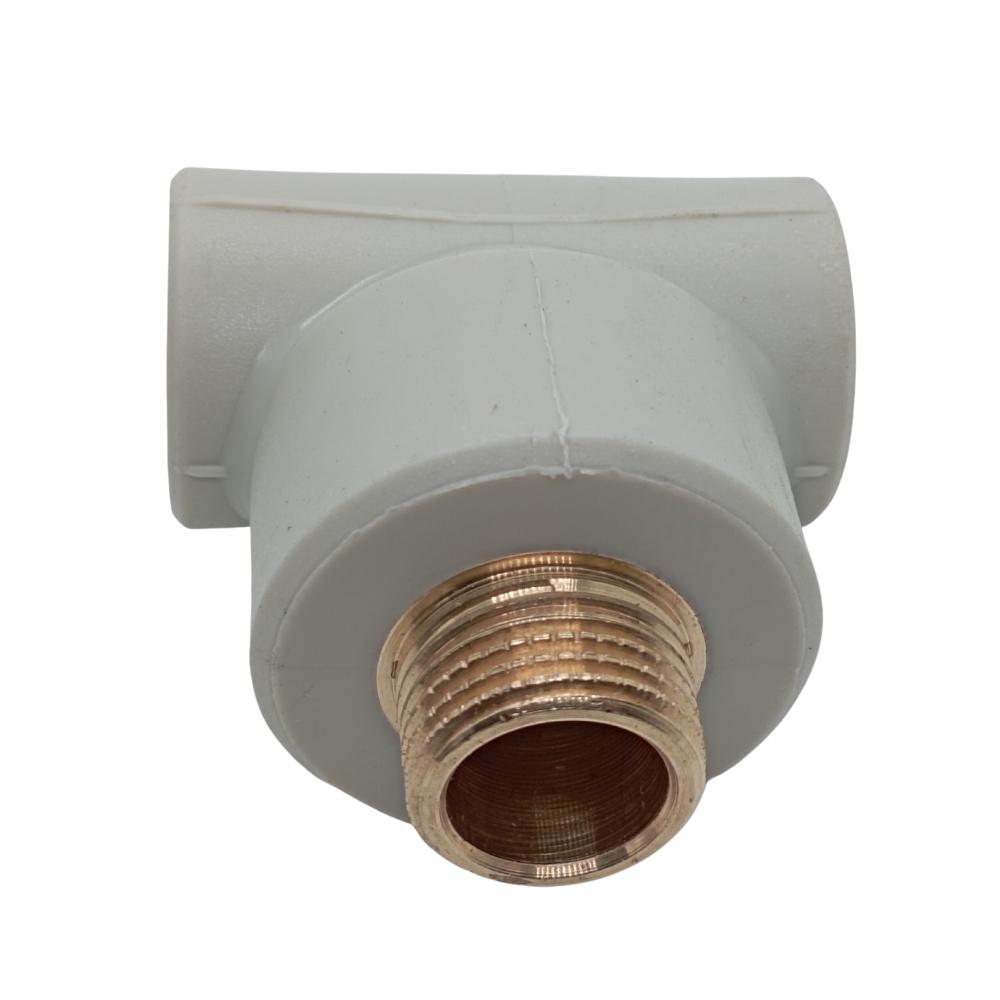 PPR Fittings: T-Stück mit AG Rohr Schweißtechnik PP-R Rohrfitting Polypropylen Fitting geeignet für Trinkwasser mit Außengewinde