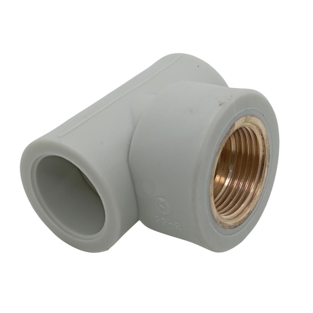 PPR Fittings: T-Stück mit IG Rohr Schweißtechnik PP-R Rohrfitting Polypropylen Fitting geeignet für Trinkwasser mit Innengewinde