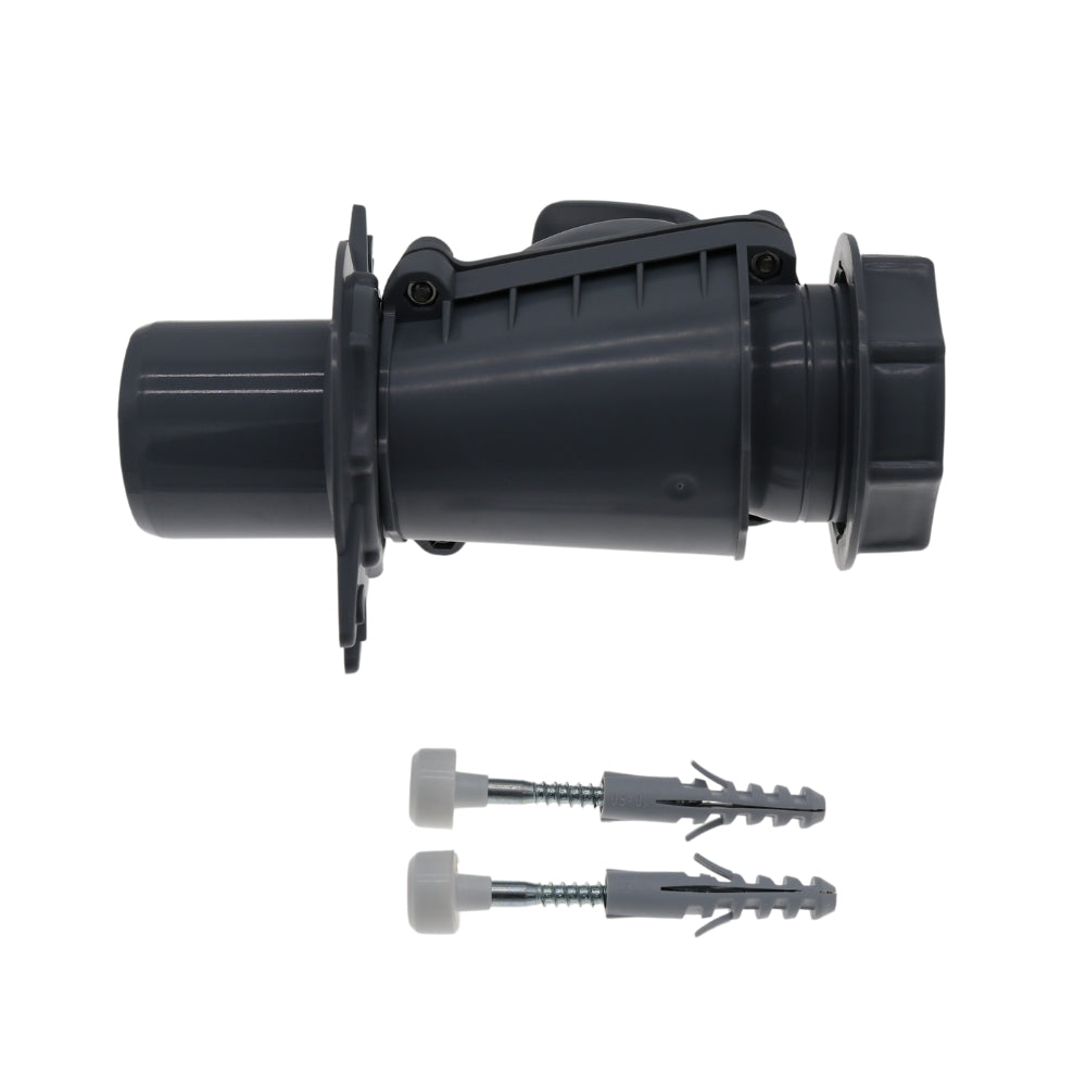 Rückstauverschluss 50 MM ( B ) aus Kunststoff Grau, Rückschlagklappe Rückstauventil Froschklappe Abfluss Abwasser