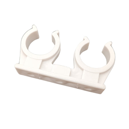 10x Rohrclips Zweifach Rohrhalter Doppelt 18 mm Weiß Rohrbefestigung