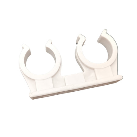 10x Rohrclips Zweifach Rohrhalter Doppelt 18 mm Weiß Rohrbefestigung