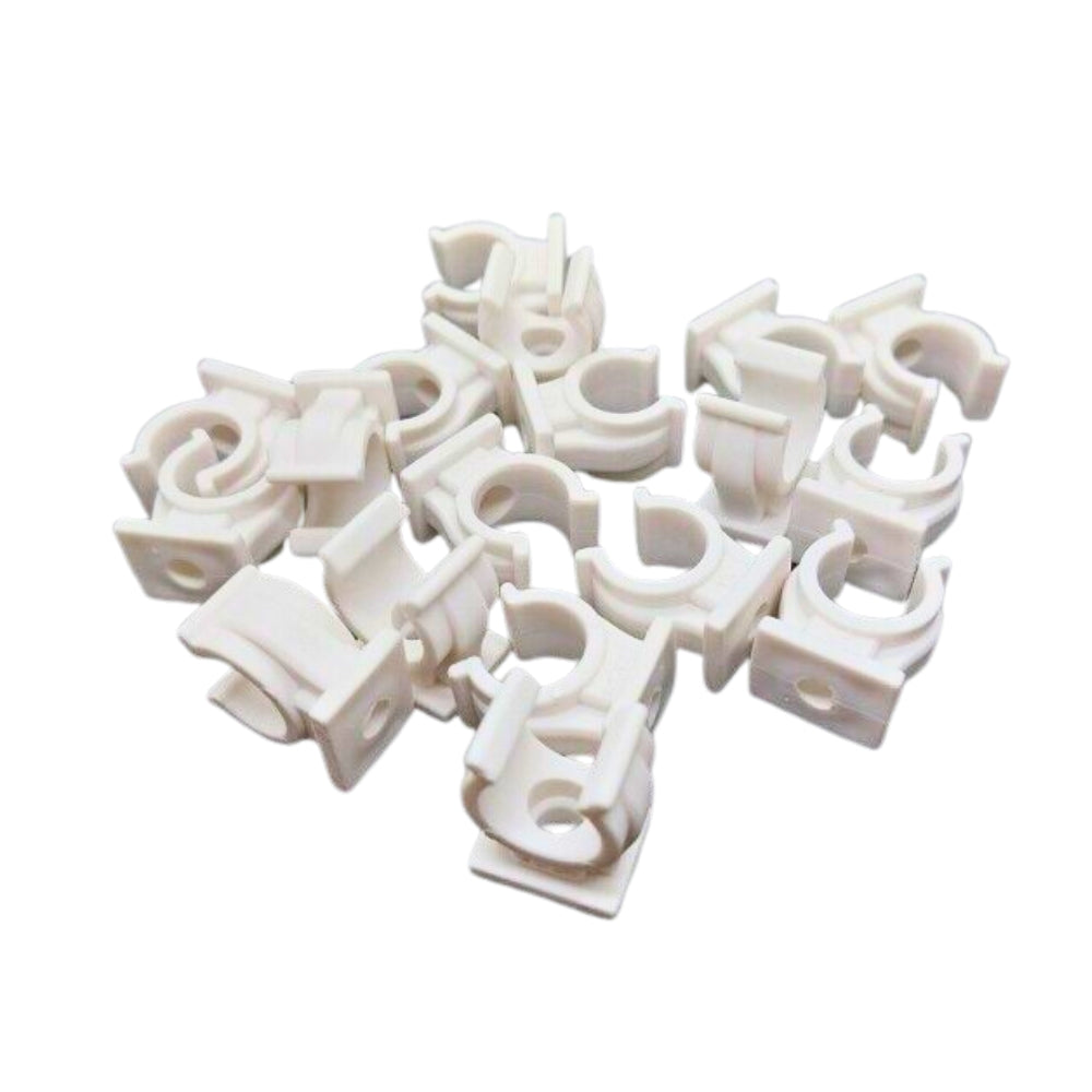 10x Rohrclips Einfach Rohrhalter Weiß Rohrclip Rohrklemme Clipser Rohrschelle Klemmschelle