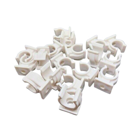 10x Rohrclips Einfach Rohrhalter Weiß Rohrclip Rohrklemme Clipser Rohrschelle Klemmschelle