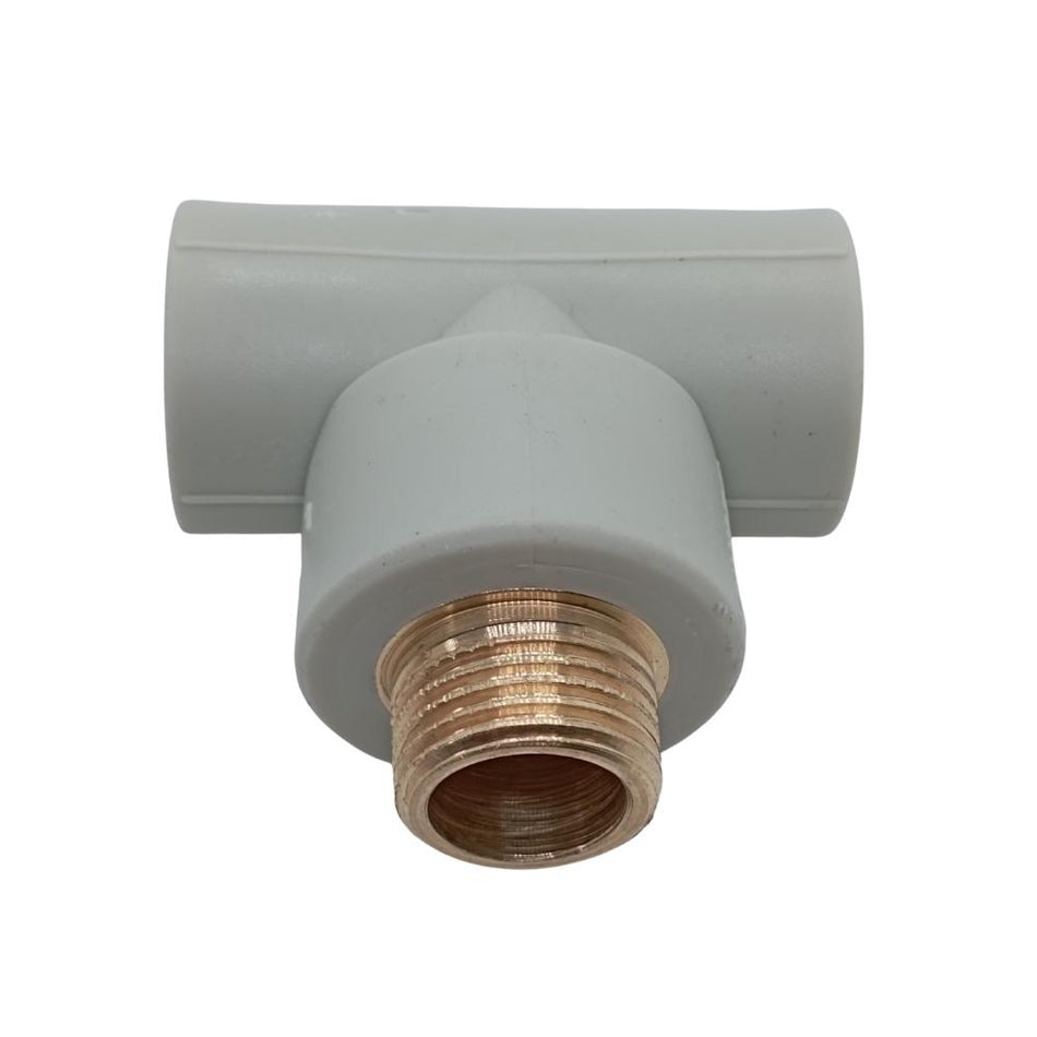 PPR fittings: T-piece with male thread. Pipe welding technology PP-R.