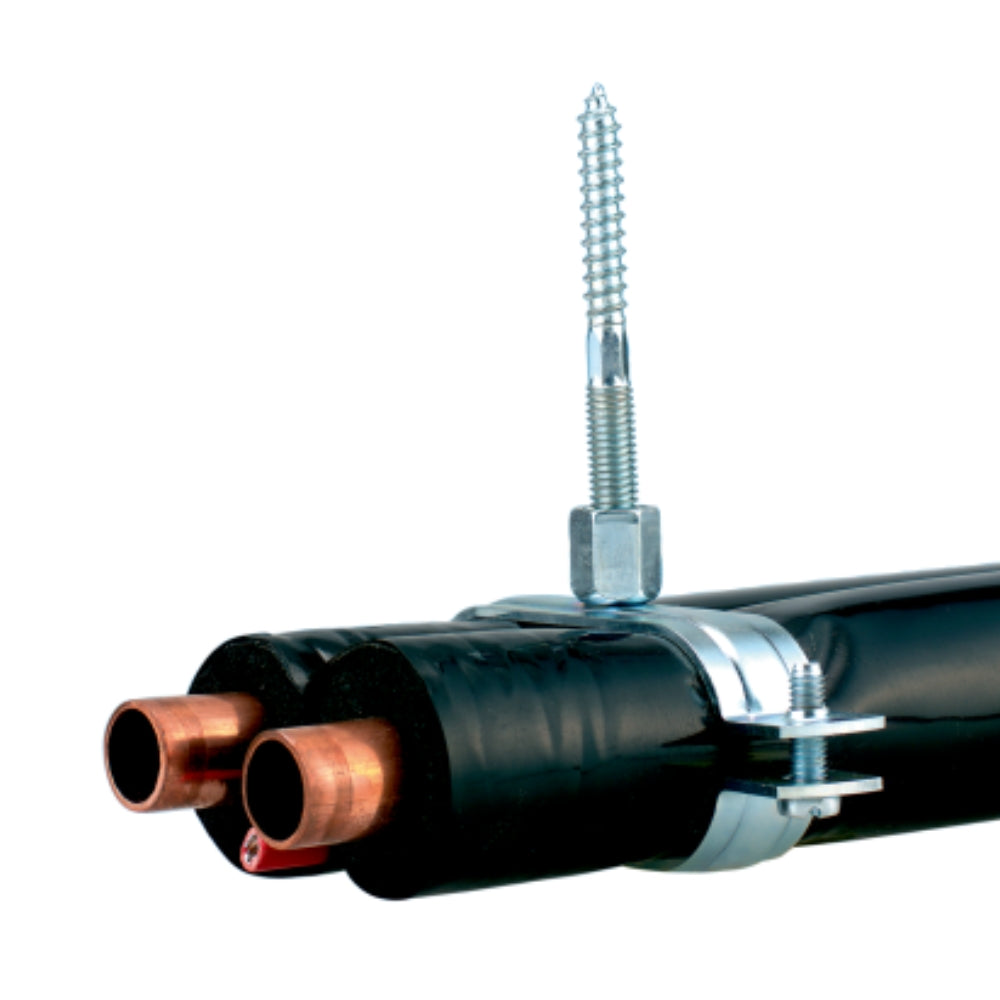 MÜPRO DUPLO-Solar Doppelrohrschelle M8/M10 34 x 80 mm Stahl Verzinkt Rohrschellen Zweischraubenschelle Zweiteilig Schraub-Rohrschelle