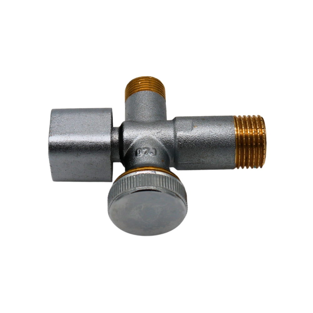 Eckventil 1/2" x 3/4" x 3/8",  Solid Bis Serie Vertikal, mit Filter, Kalkschutz, Waschmaschine/Wasserhahn