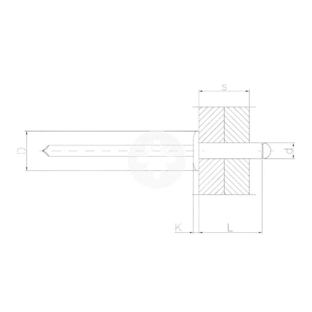  Flachkopf-Blindniet Stahl verzinkt  5 x 25 MM 