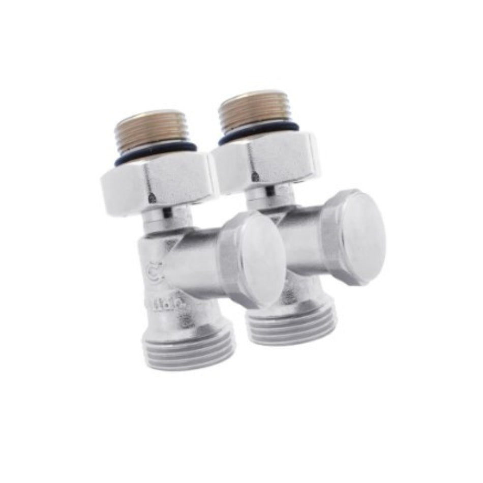 Gerader Heizkörperanschluss 3/4″ x 1/2″, untere Kühleranschlüsse mit Nippeln