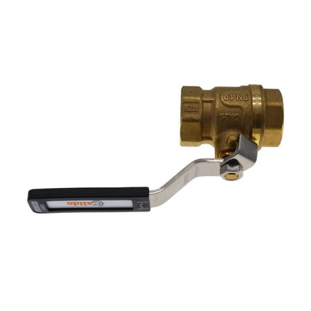 Kugelhahn 1 1/2" IG/IG, mit Hebel und Fenster, mit Stopfbuchse und dynamischer Dichtung, Messing Ventil für Trinkwasser, Antikalk-Kugelhähne, PN 40 bar