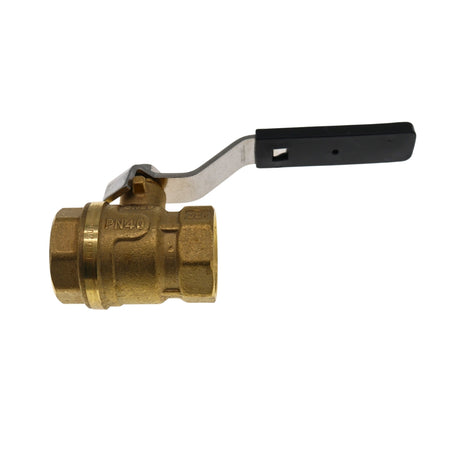 Kugelhahn 1/2" IG/IG, mit Hebel und Fenster, mit Stopfbuchse und dynamischer Dichtung, Messing Ventil für Trinkwasser, Antikalk-Kugelhähne, PN 40 bar