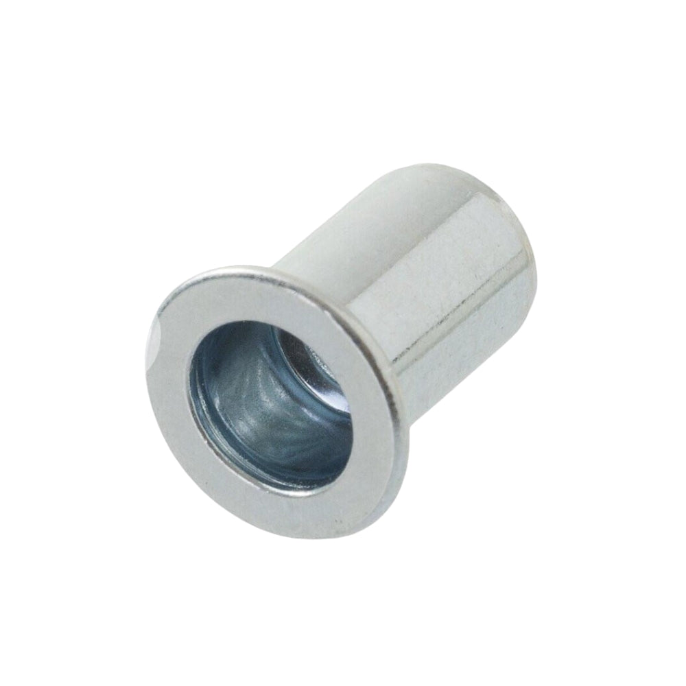 Nietmuttern mit Flachkopf M10 x 22.5 mm - 20 Stück. Blindnietmuttern Stahl verzinkt