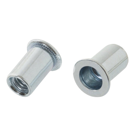 Nietmuttern mit Flachkopf M10 x 22.5 mm - 20 Stück. Blindnietmuttern Stahl verzinkt
