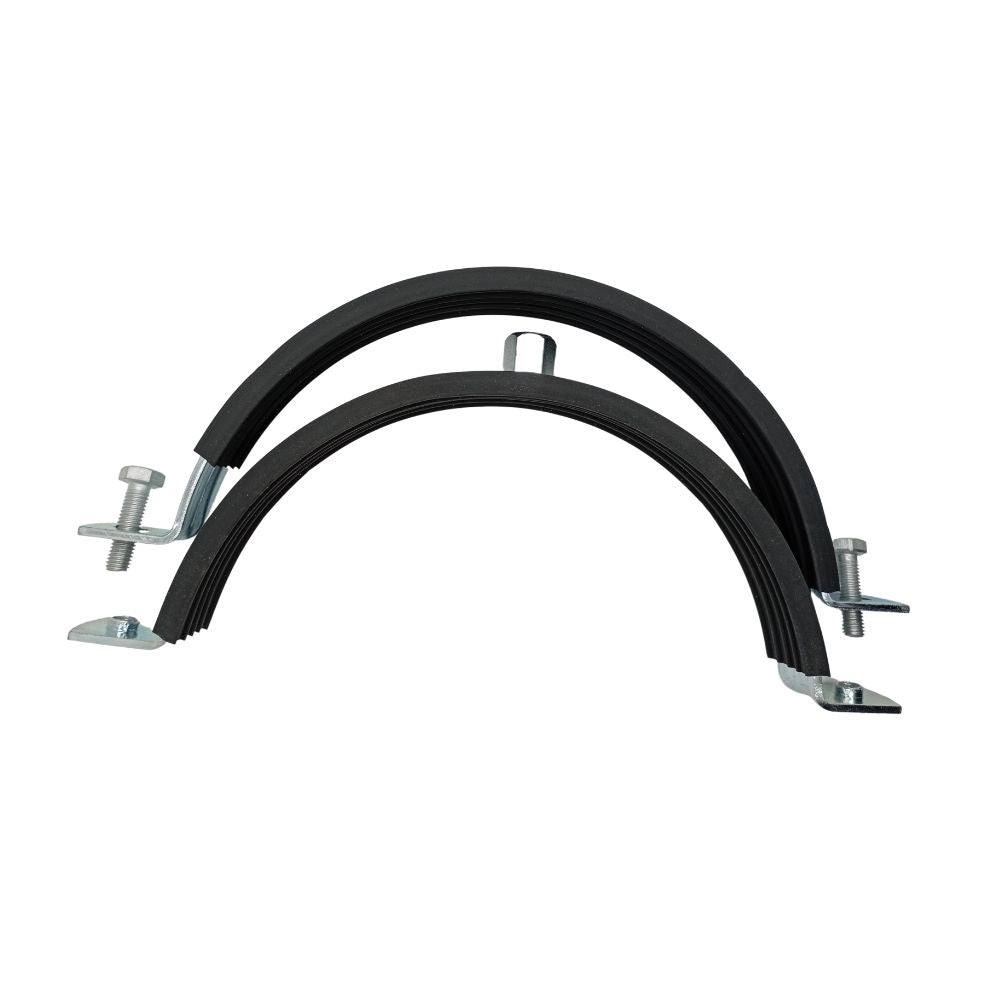 Schraubrohrschellen 215-220 mm Stahl Verzinkt Rohrschellen Schalldämmeinlage