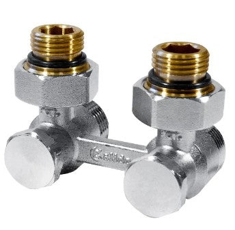 Untere eckige Heizkörperanschlüsse 3/4" х 1/2"  Kühleranschlüsse mit Brücke
